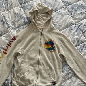 Vail Zip Hoodie in Cream - Aviator Nation